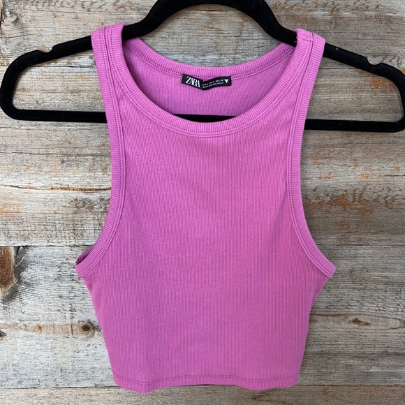 Zara Tops - Zara ribbed cropped top size large